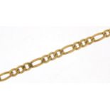 9ct gold Figaro link necklace, 50cm in length, 15.0g : For Further Condition Reports Please Visit