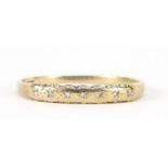 9ct gold diamond half eternity ring, size O, 1.1g : For Further Condition Reports Please Visit Our