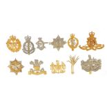 Eleven British military Staybright cap badges including RAF and Gurkha Transport Regiment : For