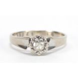 18ct white gold diamond solitaire ring, the diamond approximately 3.5mm in diameter, size J, 2.