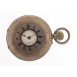 Gentlemen's silver half hunter pocket watch with enamel dial, 48mm in diameter : For Further