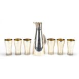 House of Lawrian for Christopher N Lawrence, contemporary silver seven piece drinking set comprising