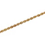 9ct gold rope twist necklace, 38cm in length, 2.8g : For Further Condition Reports Please Visit