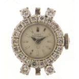 Girard Perregaux, ladies 14ct white gold and diamond cocktail watch with 14ct white gold strap,