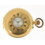 14ct gold gentlemen's open face pocket watch with enamel dial, 50mm in diameter, 89.5g : For Further