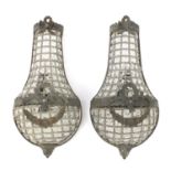 Pair of ornate gilt metal chandelier design wall lights with bow design, 42cm high : For Further