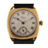 Waltham, vintage gentlemen's gold plated manual wristwatch with enamel dial, the case 31mm wide :