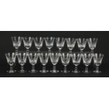 Seventeen Stuart Crystal Glengarry pattern glasses, 12.5cm high : For Further Condition Reports