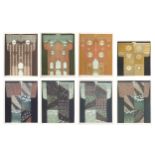 Noreen Grant - Eight pencil signed prints in colour including silk kimono, kimono V and damask