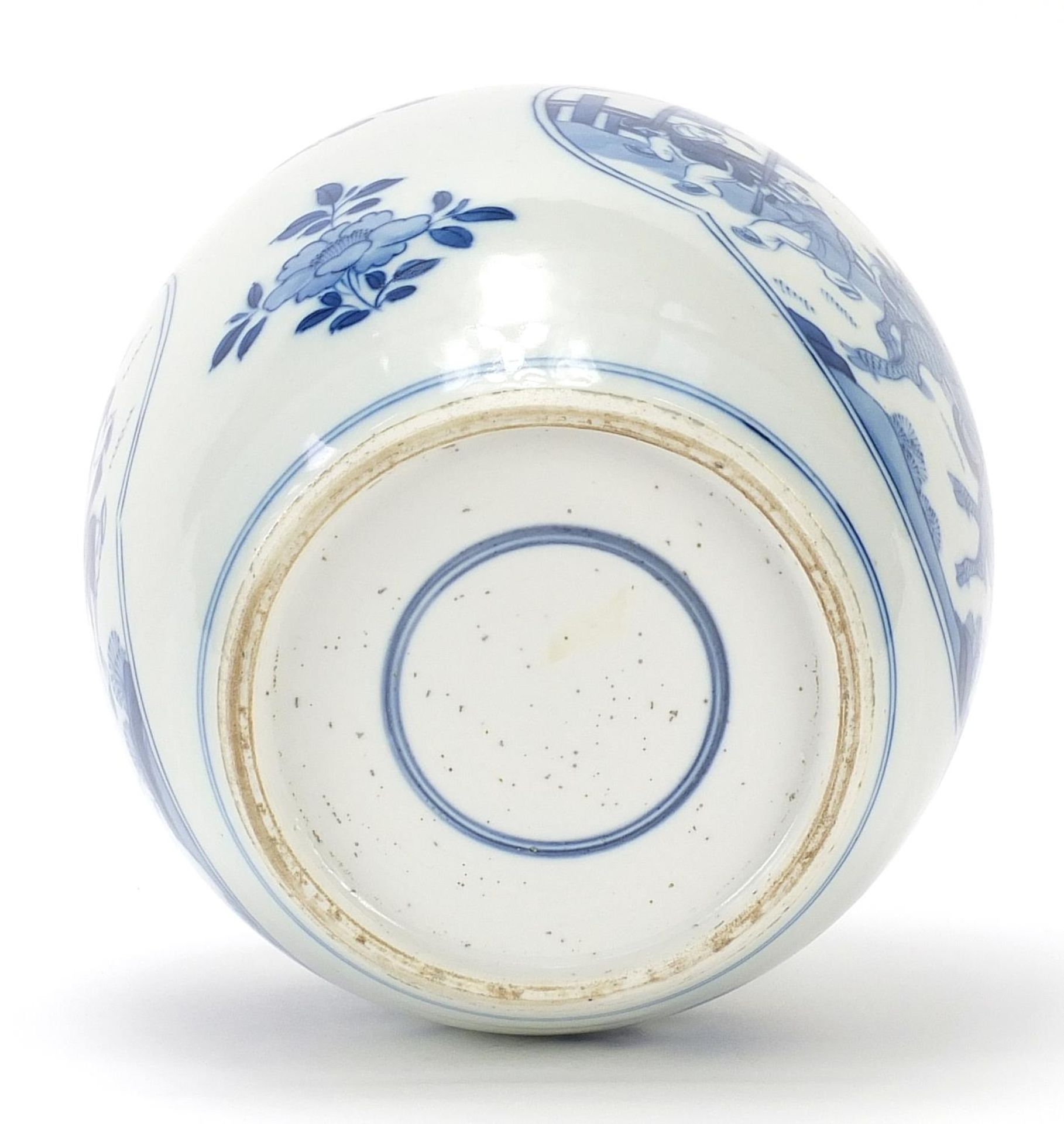 Chinese blue and white porcelain ginger jar hand painted with children playing, Kangxi blue ring - Image 6 of 8