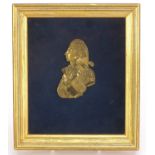 Naval interest bronzed plaque of Admiral Nelson housed in a glazed gilt frame, overall 18cm x 15.5cm