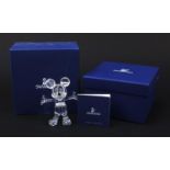 Swarovski Crystal Mickey Mouse figure with box from the the Disney Showcase Collection, 9.5cm high :