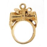 9ct gold marriage license Stanhope charm, 2cm high, 3.3g : For Further Condition Reports Please