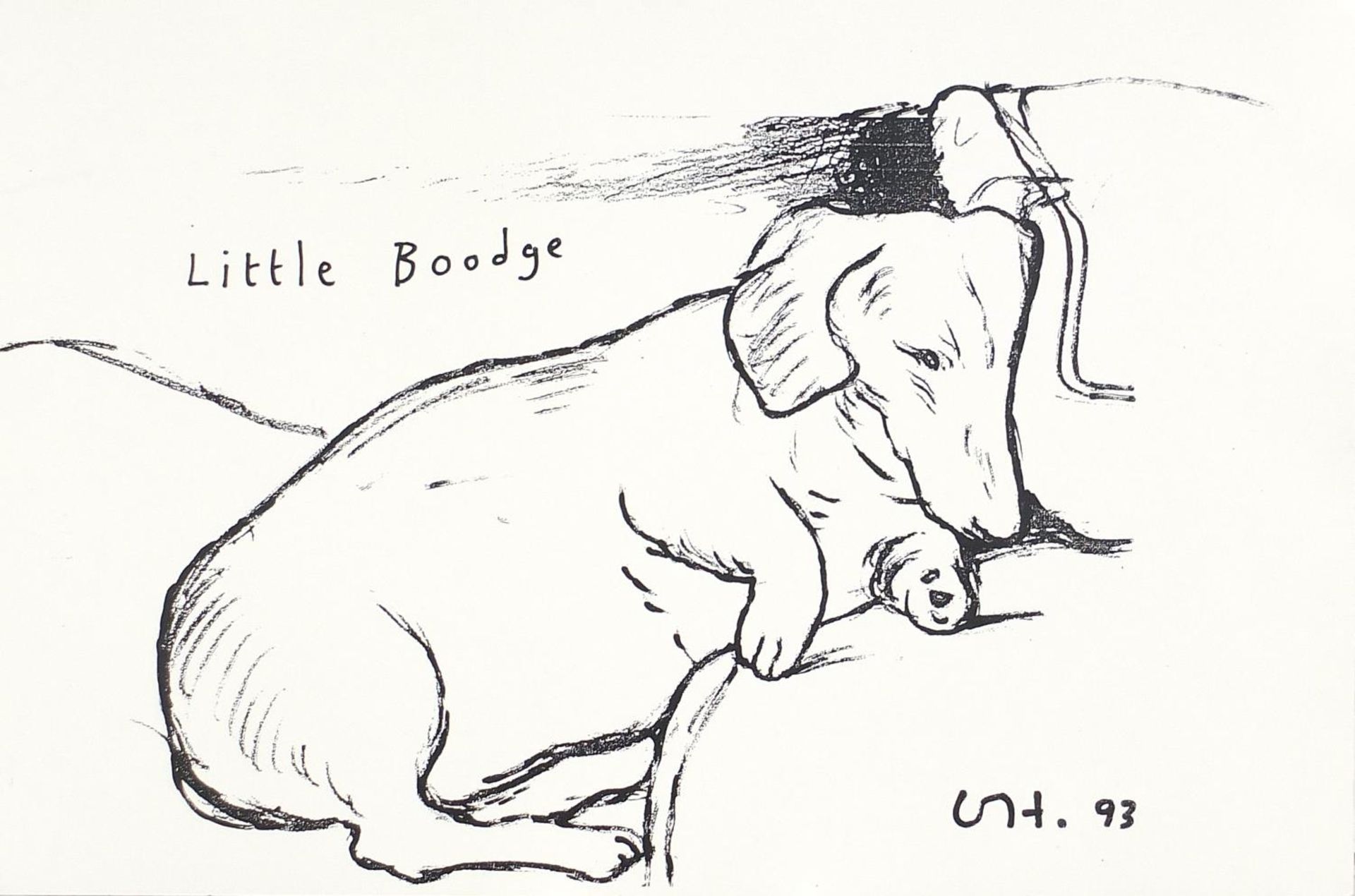 David Hockney - Little Boodge, 1990's lithograph, details verso, unframed, 42cm x 28cm PROVENANCE: