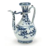 Chinese blue and white porcelain wine pot hand painted with fruit, 25cm high : For Further Condition