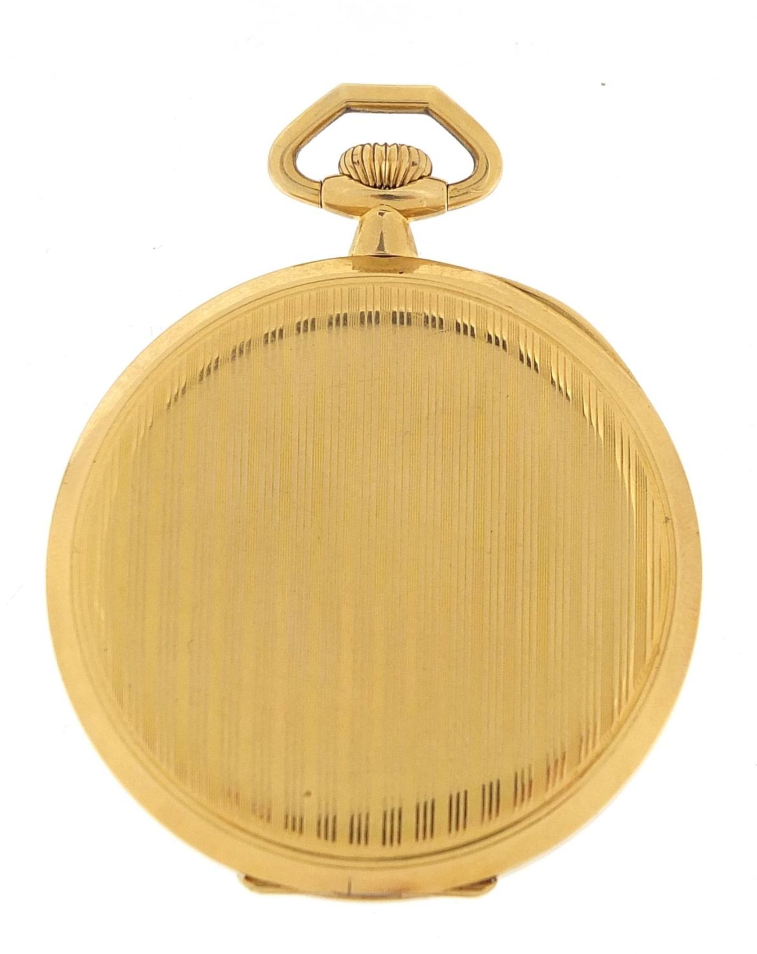 Buren 18ct gold open face pocket watch with subsidiary dial, the case numbered 101911, 46mm in - Image 2 of 4