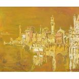 Ronald Copping - Venetian landscape, signed oil on board, mounted and framed, 29.5cm x 24.5cm