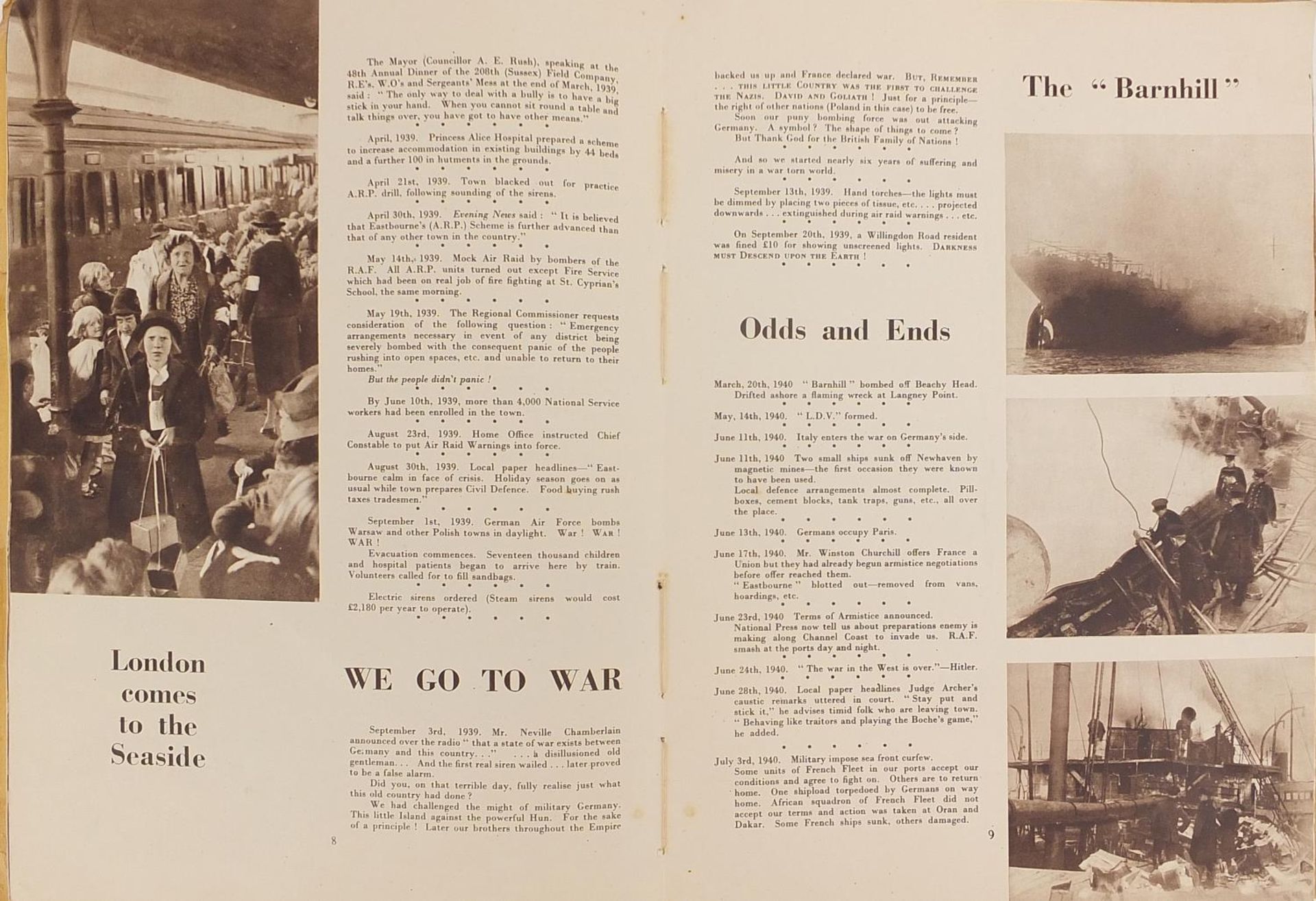 A Complete Record of Nearly 60 Years of War in Eastbourne, black and white magazine with military - Image 3 of 6