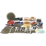 Collection of Hornby 00 gauge model railway and accessories, some tinplate including four