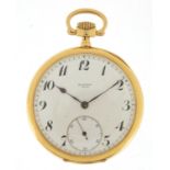 Movado, gentlemen's 18ct gold open face pocket watch, 49mm in diameter, 71.8g : For Further