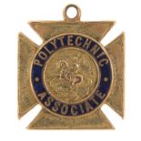 Olympic interest 9ct gold and enamel Polytechnic Associate jewel awarded to George Nicol, engraved