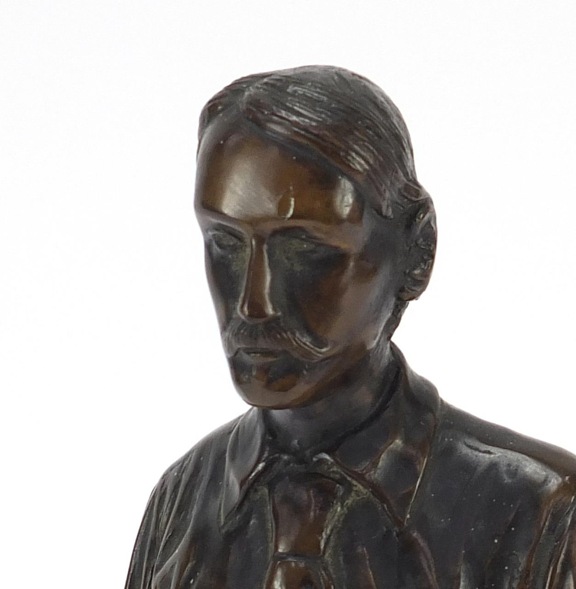 Early 20th century patinated bronze figure of Robert Louis Stevenson, impressed copyright to the - Bild 2 aus 5