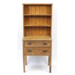 Victorian pine dresser with open plate rack above two drawers, 187cm H x 78.5cm W x 53cm D : For