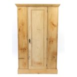 Victorian pine single door wardrobe, 174cm H x 104cm W x 57cm D : For Further Condition Reports
