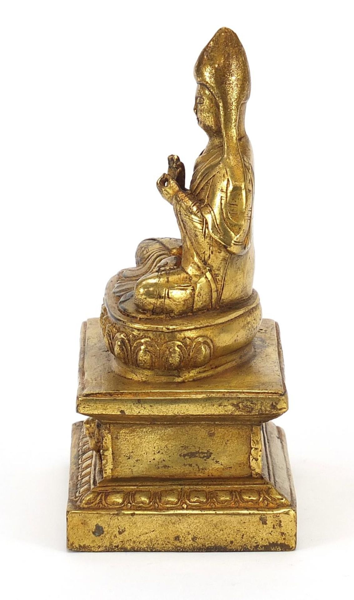 Nepalese gilt bronze figure of seated Buddha, 17.5cm high : For Further Condition Reports Please - Bild 6 aus 9