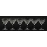 Set of six good quality crystal glasses, 13cm high : For Further Condition Reports Please Visit
