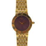 Rotary, ladies gold plated quartz wristwatch with box, the case numbered 379, 28mm in diameter : For