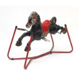 Vintage painted metal rocking horse, 80cm high : For Further Condition Reports Please Visit Our