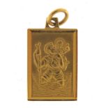 9ct gold St Christopher charm, 1.5cm high, 1.0g : For Further Condition Reports Please Visit Our