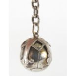 Silver folding masonic ball keyring, London import marks, overall 11cm high when open, 15.5g : For