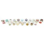 Collection of collectable porcelain and enamel trinket boxes including Halcyon Days, The Royal