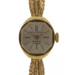 Commodoor ladies 14ct gold wristwatch with 14ct gold strap, the case 13.8mm wide, 11.4g : For