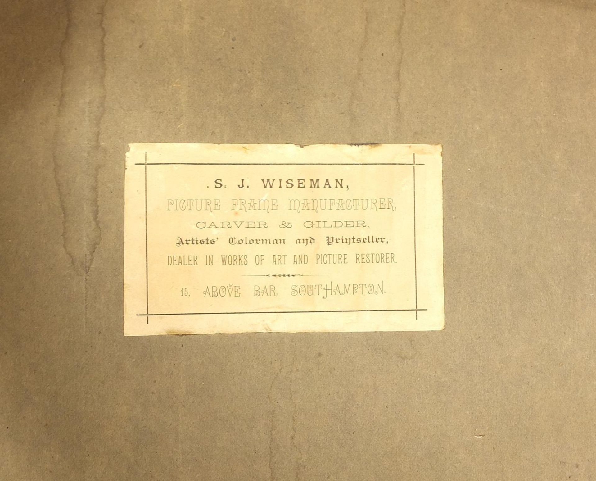 James Jameson - Two figures in woodland, late 19th century watercolour, S J Wiseman label verso, - Image 5 of 5