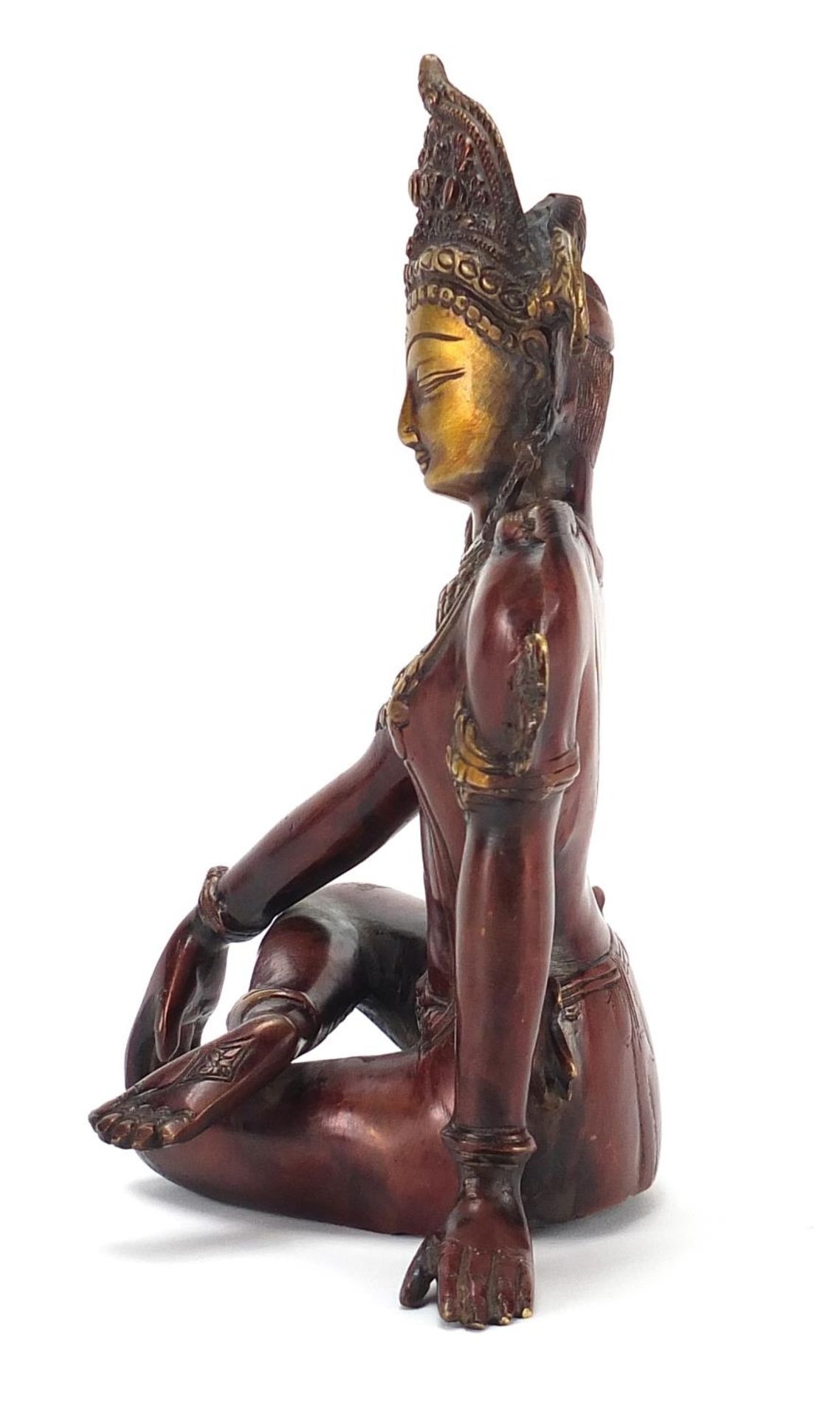 Thai patinated bronze figure of a deity, 24cm high : For Further Condition Reports Please Visit - Image 3 of 7