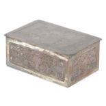 WMF silver plated casket titled Le Baiser a la Derdbee, 5.5cm H x 13.5cm W x 9cm D : For Further