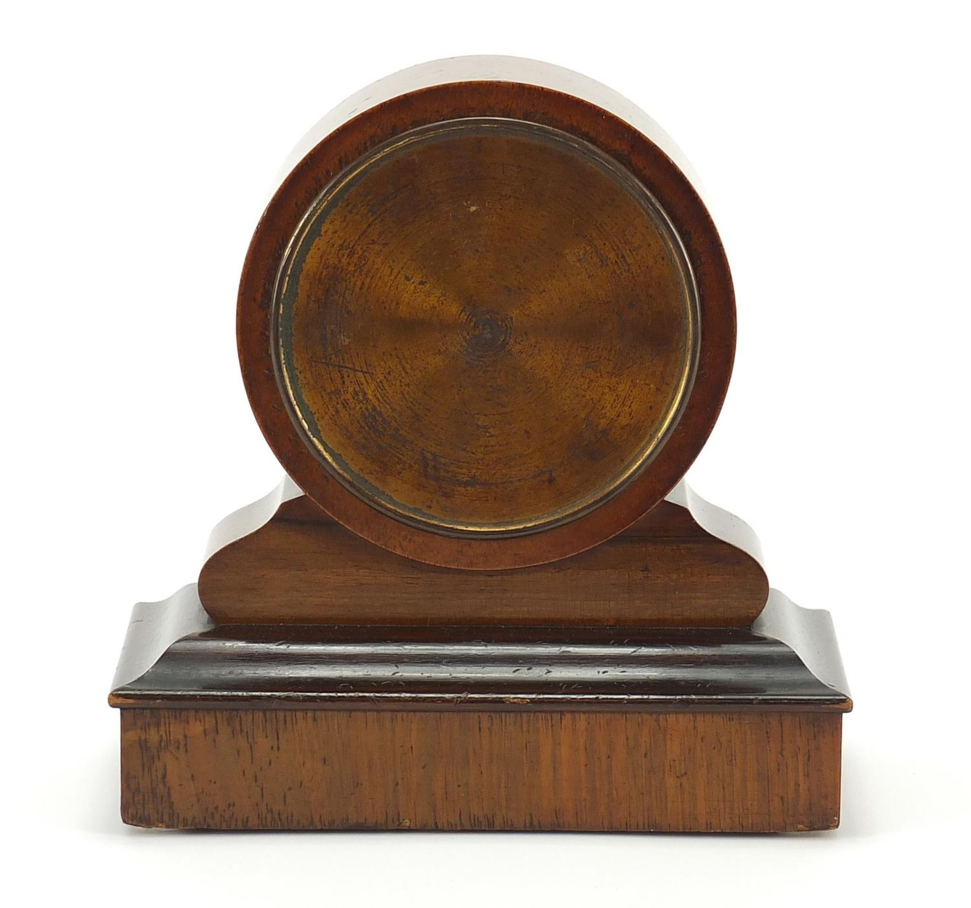 19th century walnut mantle clock with Roman numerals, the movement impressed V.A.P Brevete, 22.5cm - Image 4 of 7