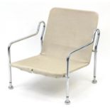 Swedish design chrome lounge chair, 68cm high : For Further Condition Reports Please Visit Our