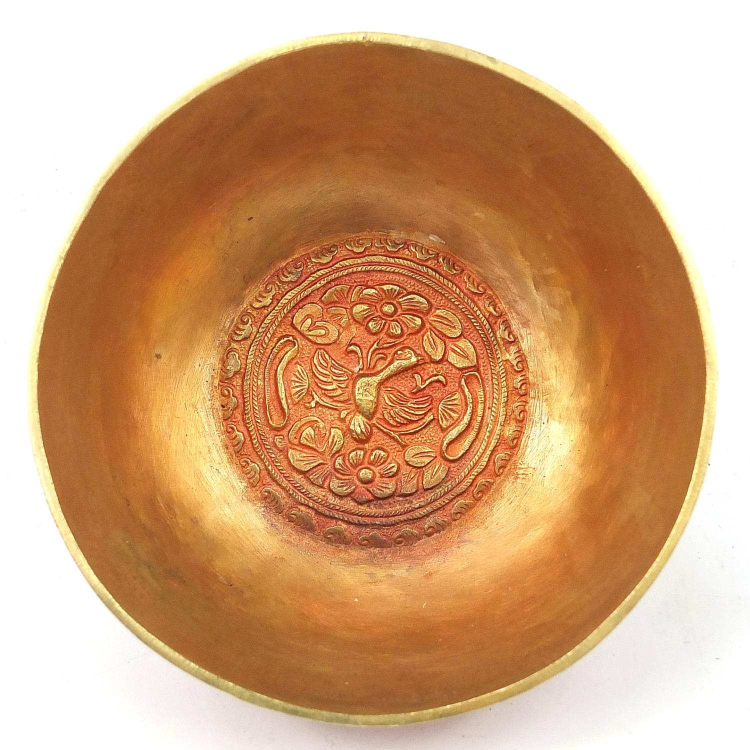 Chinese gilt bronze a thousand children bowl, six figure character marks to the base, 13.5cm in - Image 6 of 8