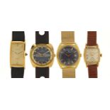 Four vintage and later gentlemen's wristwatches comprising Bulova Automatic, Bulova Excellency,