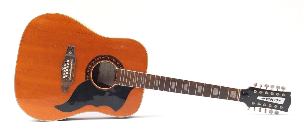 Eko twelve string acoustic guitar, 105.5cm in length : For Further Condition Reports Please Visit