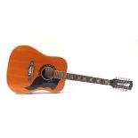 Eko twelve string acoustic guitar, 105.5cm in length : For Further Condition Reports Please Visit