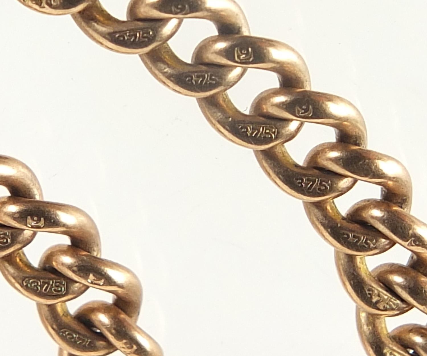 9ct rose gold watch chain with T bar, 40cm in length, 29.1g : For Further Condition Reports Please - Image 3 of 4