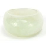 Chinese pale green jade ring, size M, 7.8g : For Further Condition Reports Please Visit Our