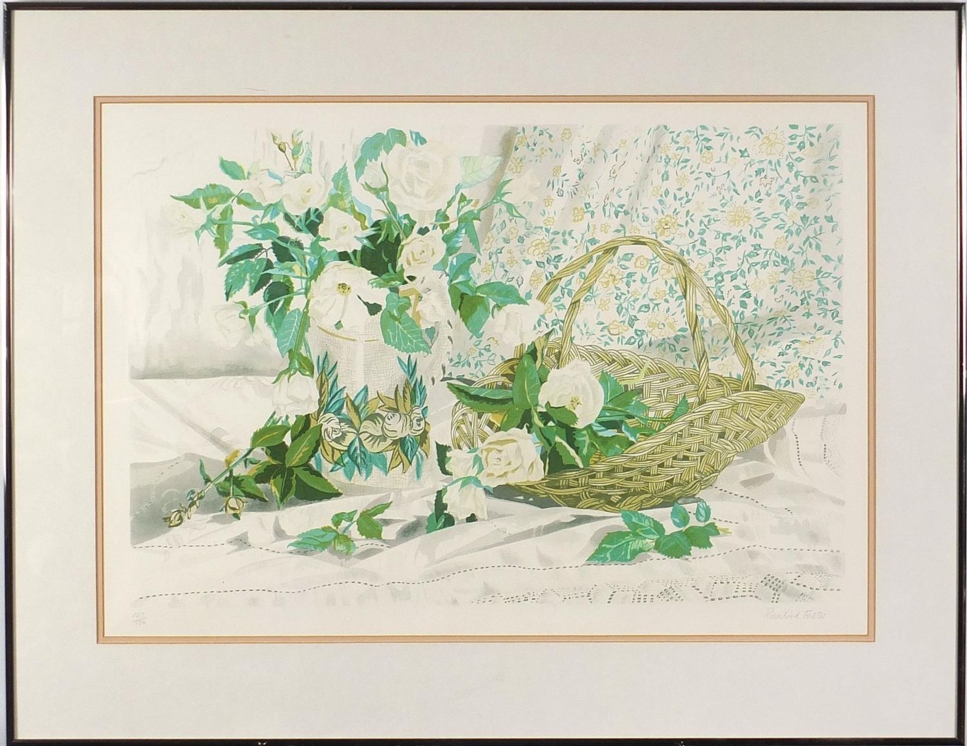 Rosalind Forster - Still life flowers, pencil signed print in colour, limited edition 147/150, - Bild 2 aus 4