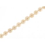 Cultured pearl necklace with 9ct gold clasp, 38cm in length, 16.8g : For Further Condition Reports