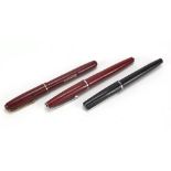 Three fountain pens including Watermans, one with gold nib : For Further Condition Reports Please